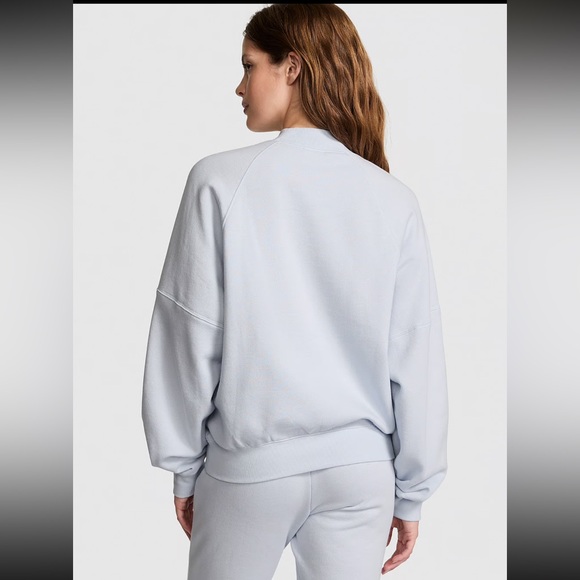 PINK Victoria's Secret Women’s IVY Blue FLEECE MOCK-NECK SWEATSHIRT - Picture 3 of 12
